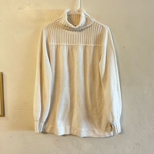 Ana A New Approach Cream Thick Knit Turtleneck Sweater Large